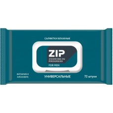 ZIP Влажные салфетки мужские Универсальные 72шт с клапаном